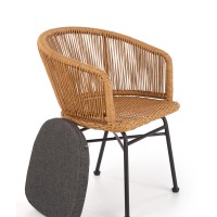 K400 Kαρέκλα εξωτερικού χώρου σε φυσικό 55x47x74 με ύψος καθίσματος 43cm