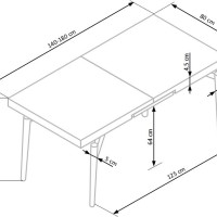 Τραπέζι τραπεζαρίας επεκτεινόμενο CAMBELL 140-180/80/74 εκ 2010001177692