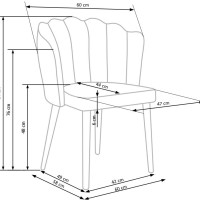 K386 Καρέκλα τραπεζαρίας γκρι 60x58x84 με ύψος καθίσματος 48cm