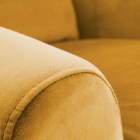 Πολυθρόνα relax με ανάκληση AGUSTIN 2 με ύφασμα βελούδο σε μουσταρδί χρώμα , 75/92-160/107-83/45 cm