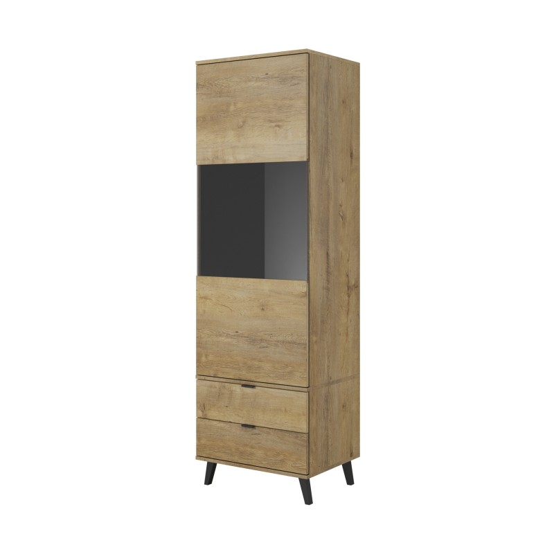 NEST W-2 βιτρίνα δρυς / μαύρο  60/45/192 cm 2010001178743