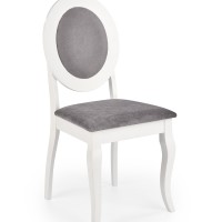 Καρέκλα τραπεζαρίας λευκή/γκρι BAROCK : 45x51x93cm με ύψος καθίσματος 46 cm