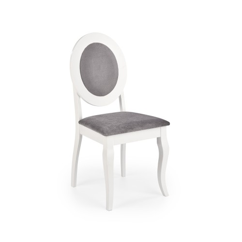 Καρέκλα τραπεζαρίας λευκή/γκρι BAROCK : 45x51x93cm με ύψος καθίσματος 46 cm