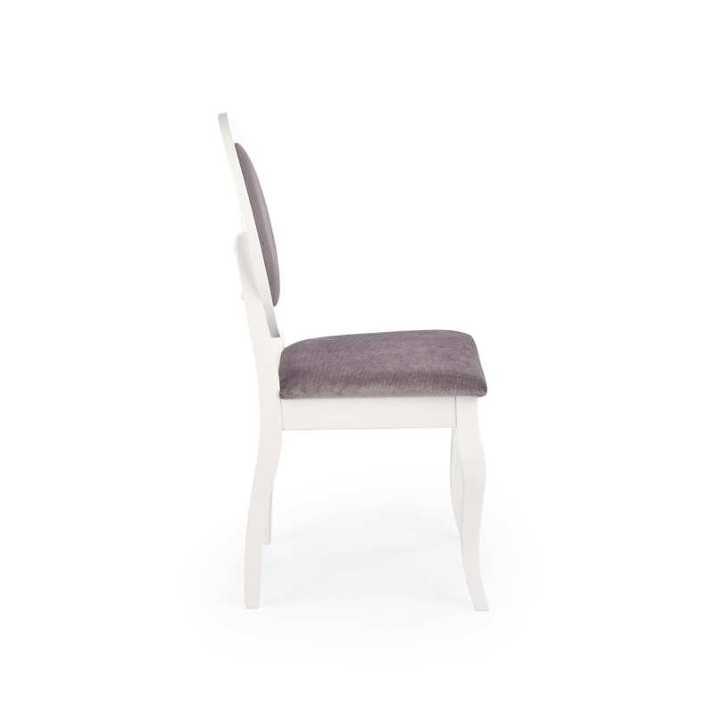 Καρέκλα τραπεζαρίας λευκή/γκρι BAROCK : 45x51x93cm με ύψος καθίσματος 46 cm