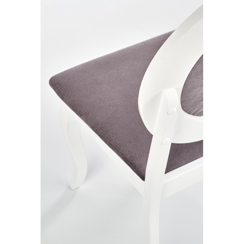 Καρέκλα τραπεζαρίας λευκή/γκρι BAROCK : 45x51x93cm με ύψος καθίσματος 46 cm
