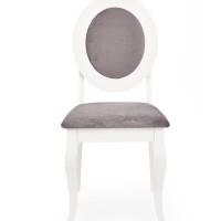 Καρέκλα τραπεζαρίας λευκή/γκρι BAROCK : 45x51x93cm με ύψος καθίσματος 46 cm