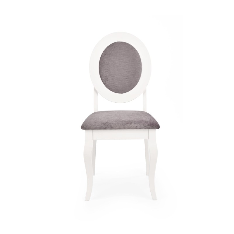 Καρέκλα τραπεζαρίας λευκή/γκρι BAROCK : 45x51x93cm με ύψος καθίσματος 46 cm