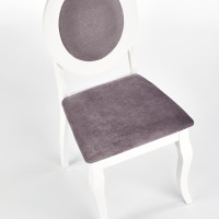 Καρέκλα τραπεζαρίας λευκή/γκρι BAROCK : 45x51x93cm με ύψος καθίσματος 46 cm