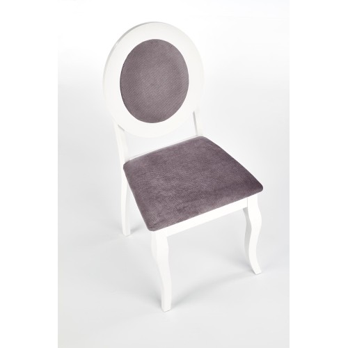 Καρέκλα τραπεζαρίας λευκή/γκρι BAROCK : 45x51x93cm με ύψος καθίσματος 46 cm