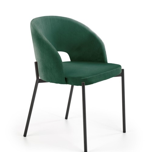 K455 Καρέκλα τραπεζαρίας σκούρο πράσινο 51x57x77 με ύψος καθίσματος 47cm