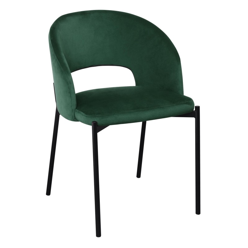 K455 Καρέκλα τραπεζαρίας σκούρο πράσινο 51x57x77 με ύψος καθίσματος 47cm
