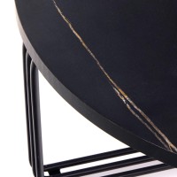 Τραπέζι σαλονιού ANTICA μαύρο μαρμάρινο 80X36cm