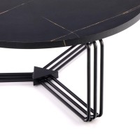 Τραπέζι σαλονιού ANTICA μαύρο μαρμάρινο 80X36cm