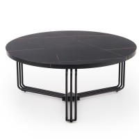 Τραπέζι σαλονιού ANTICA μαύρο μαρμάρινο 80X36cm