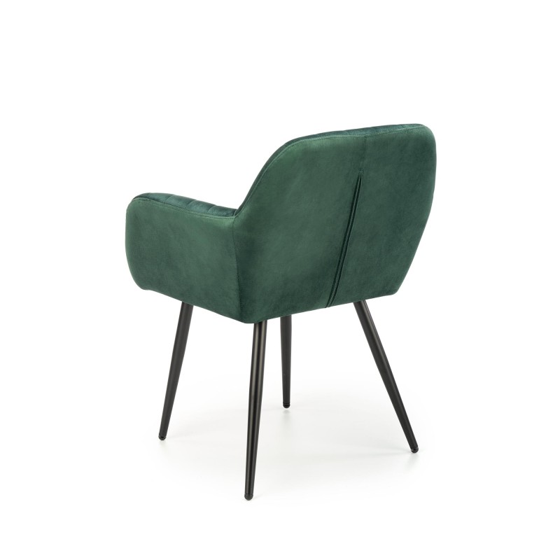 K429 Καρέκλα τραπεζαρίας σκούρο πράσινο 58x53x80 με ύψος καθίσματος 51cm