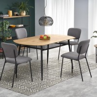Τραπέζι τραπεζαρίας  JACKSON χρυσή δρυς - μαύρο 160/90/77 cm 2010001184638