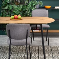 Τραπέζι τραπεζαρίας  JACKSON χρυσή δρυς - μαύρο 160/90/77 cm 2010001184638
