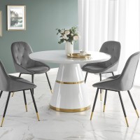 VEGAS Τραπέζι λευκό-χρυσό Φ120/76 cm