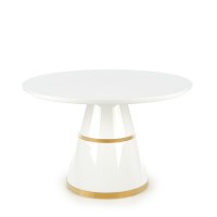 VEGAS Τραπέζι λευκό-χρυσό Φ120/76 cm