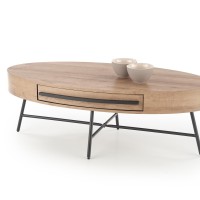 Τραπέζι σαλονιού CAROLINA χρυσή δρυς / μαύρο 120/60/41 cm