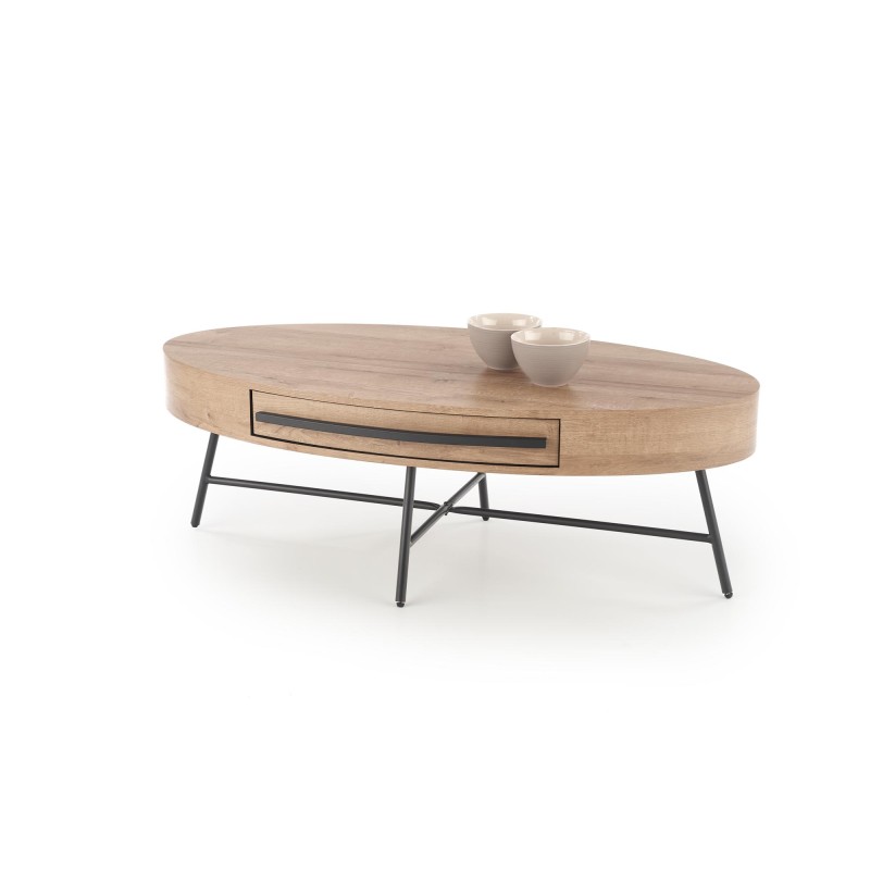 Τραπέζι σαλονιού CAROLINA χρυσή δρυς / μαύρο 120/60/41 cm