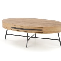 Τραπέζι σαλονιού CAROLINA χρυσή δρυς / μαύρο 120/60/41 cm