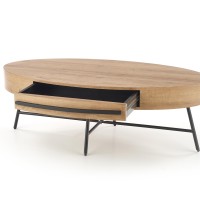 Τραπέζι σαλονιού CAROLINA χρυσή δρυς / μαύρο 120/60/41 cm