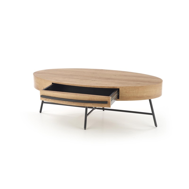 Τραπέζι σαλονιού CAROLINA χρυσή δρυς / μαύρο 120/60/41 cm
