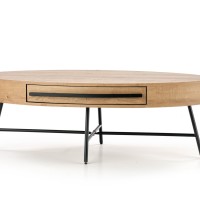 Τραπέζι σαλονιού CAROLINA χρυσή δρυς / μαύρο 120/60/41 cm