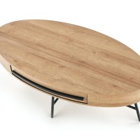 Τραπέζι σαλονιού CAROLINA χρυσή δρυς / μαύρο 120/60/41 cm