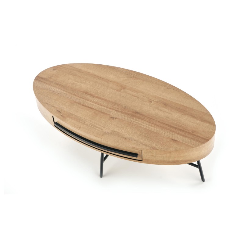 Τραπέζι σαλονιού CAROLINA χρυσή δρυς / μαύρο 120/60/41 cm