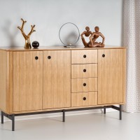 SMART KM-1 μπουφές  φυσική δρυς/μαύρο 167/44/93 cm 2010001187769