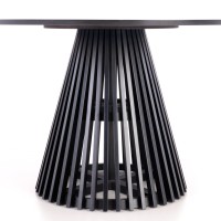 Τραπέζι στρογγυλό MIYAKI φυσική δρυς-μαύρο 120x120x77 cm 2010001188339
