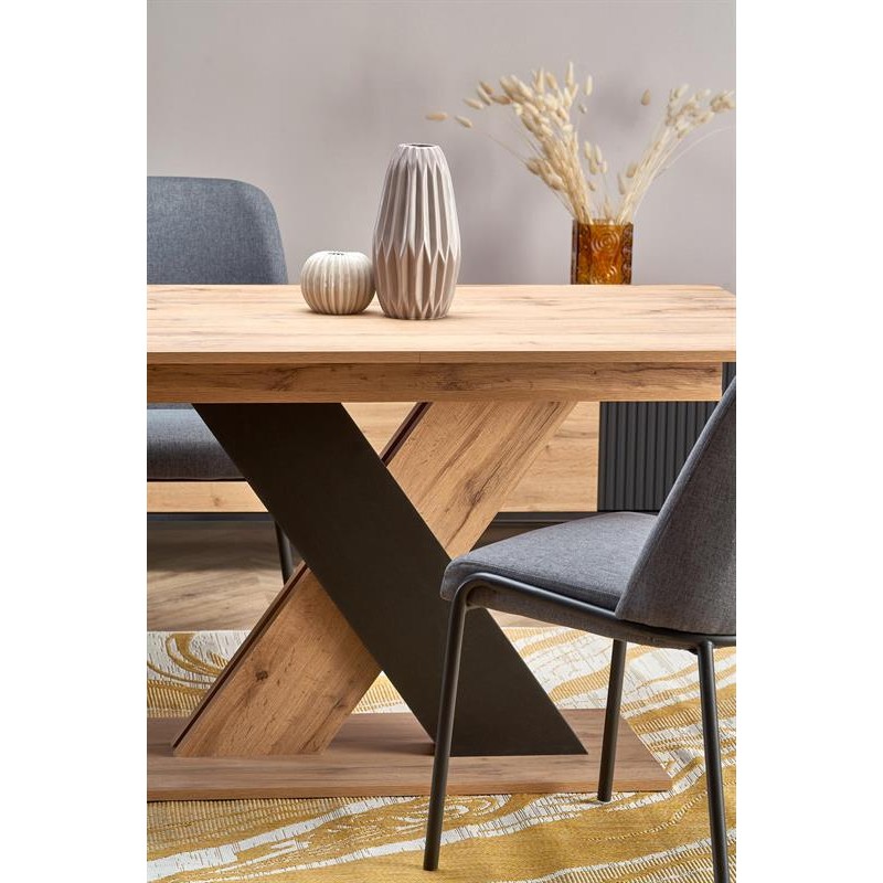 XARELTO τραπέζι votan δρυς/μαύρο 130-175/85/76 cm 2010001188360