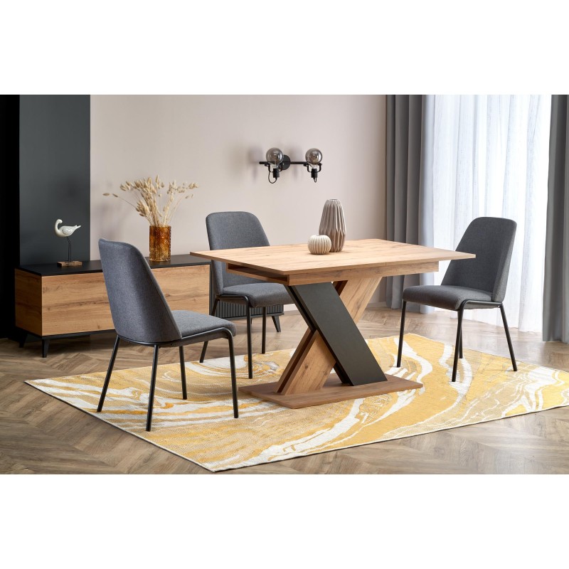 XARELTO τραπέζι votan δρυς/μαύρο 130-175/85/76 cm 2010001188360