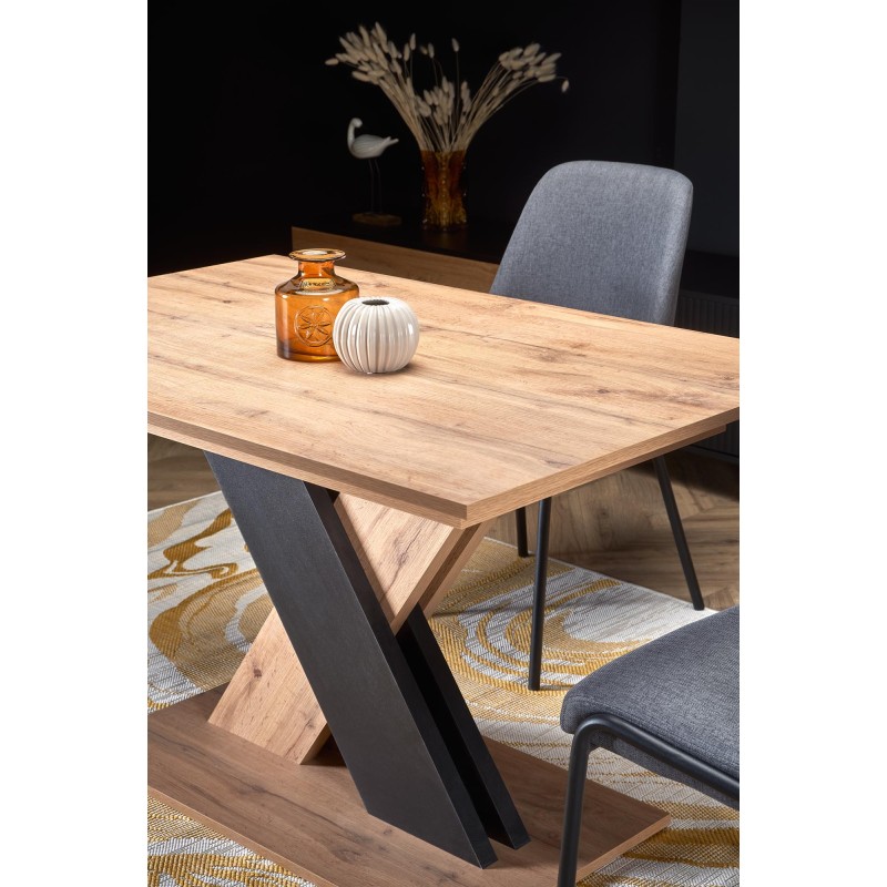 XARELTO τραπέζι votan δρυς/μαύρο 130-175/85/76 cm 2010001188360