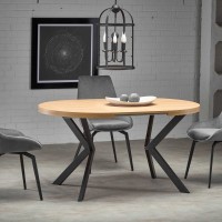 PERONI τραπέζι χρυσή δρυς/μαύρο 100-250/100/75 cm 2010001188377