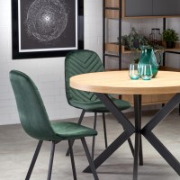 PERONI τραπέζι χρυσή δρυς/μαύρο 100-250/100/75 cm 2010001188377