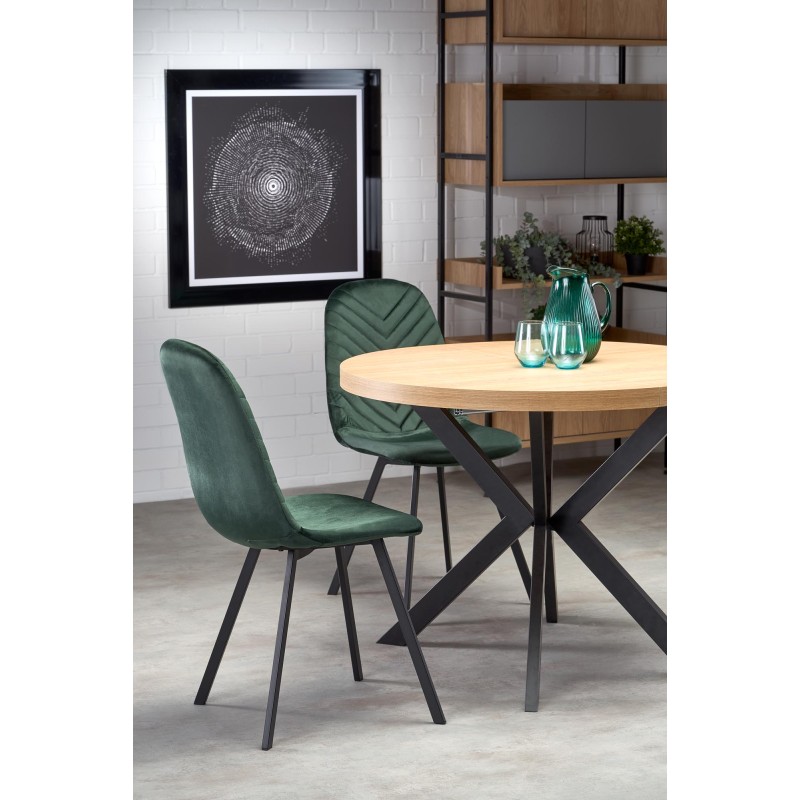 PERONI τραπέζι χρυσή δρυς/μαύρο 100-250/100/75 cm 2010001188377