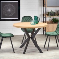 PERONI τραπέζι χρυσή δρυς/μαύρο 100-250/100/75 cm 2010001188377