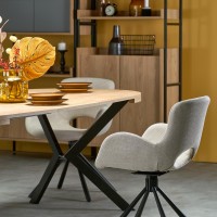 PERONI τραπέζι χρυσή δρυς/μαύρο 100-250/100/75 cm 2010001188377