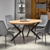 PERONI τραπέζι χρυσή δρυς/μαύρο 100-250/100/75 cm 2010001188377