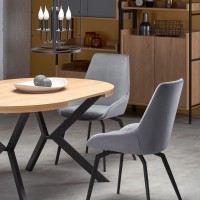 PERONI τραπέζι χρυσή δρυς/μαύρο 100-250/100/75 cm 2010001188377