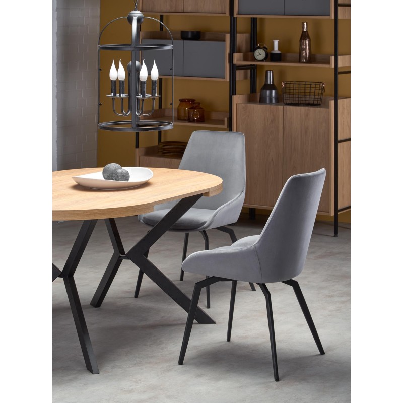 PERONI τραπέζι χρυσή δρυς/μαύρο 100-250/100/75 cm 2010001188377