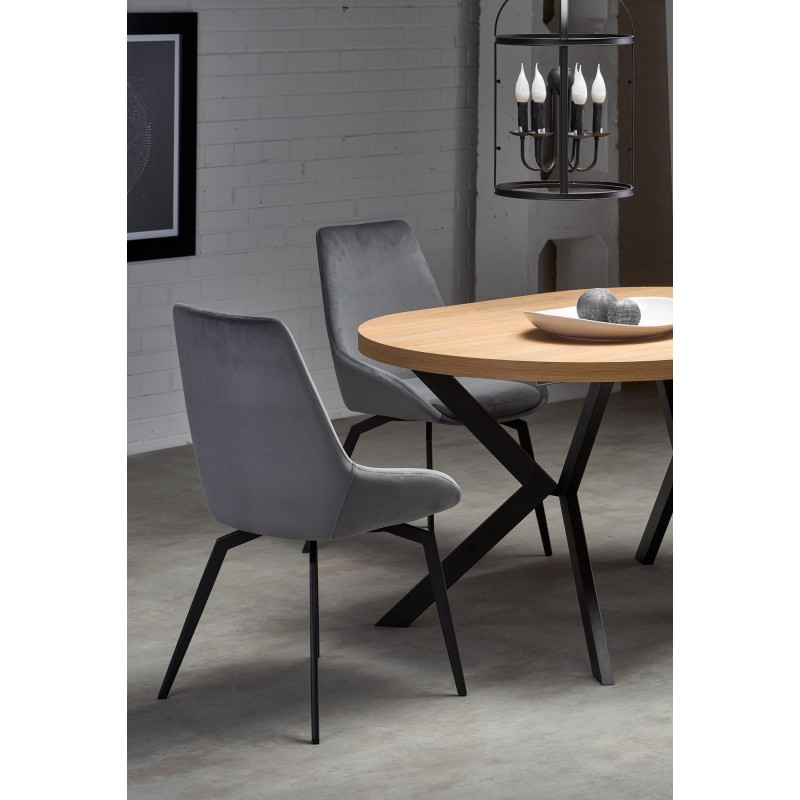 PERONI τραπέζι χρυσή δρυς/μαύρο 100-250/100/75 cm 2010001188377