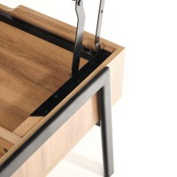 Τραπέζι Σαλονιού PODIUM με αποθηκευτικούς χώρους, φυσικό / μαύρο  85/80/43-64 cm
