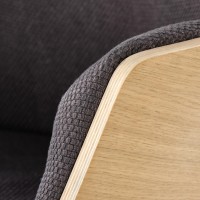 CHILLOUT Πολυθρόνα  σκούρο γκρι/φυσική δρυς/μαύρο 74x67x79 με ύψος καθίσματος 43 cm