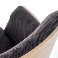 CHILLOUT Πολυθρόνα  σκούρο γκρι/φυσική δρυς/μαύρο 74x67x79 με ύψος καθίσματος 43 cm