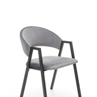 K473 Καρέκλα από βελούδο σε γκρι 54x58x82 με ύψος καθίσματος 47cm