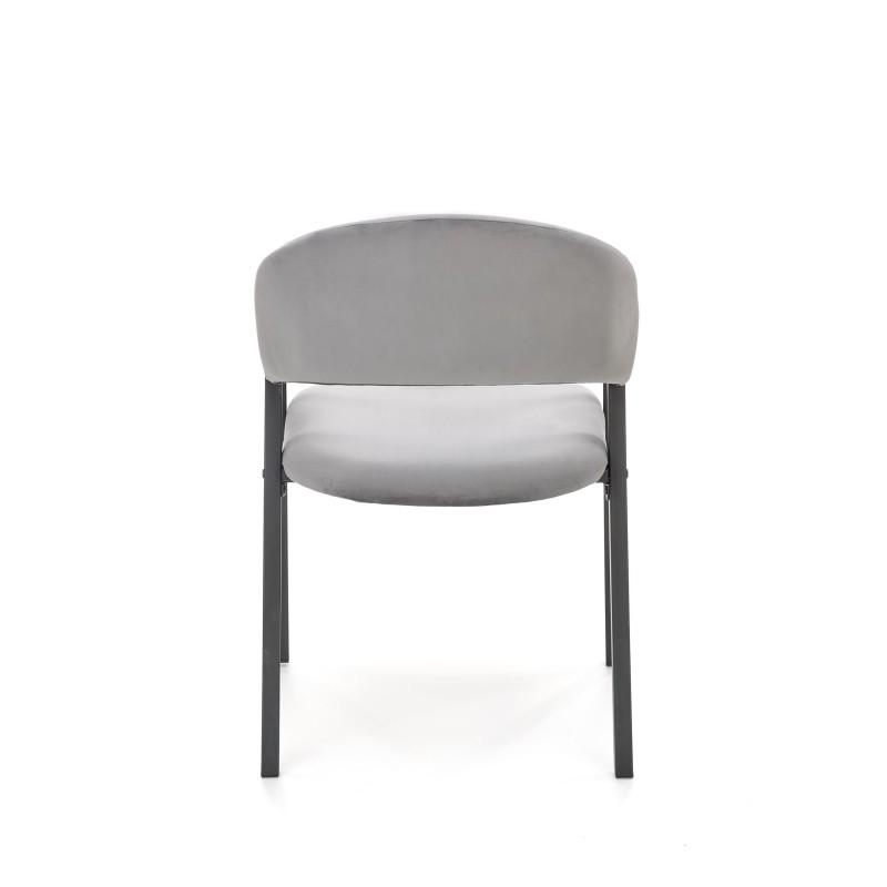 K473 Καρέκλα από βελούδο σε γκρι 54x58x82 με ύψος καθίσματος 47cm